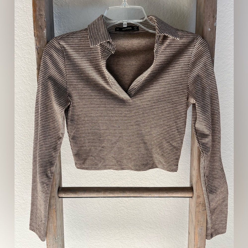 Hesperus Cropped Polo Long Sleeve Tee